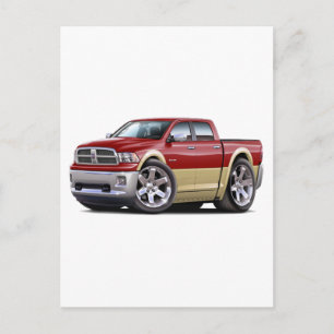 2010-12 Ram Dual Maroon-Tan Truck Postkarte