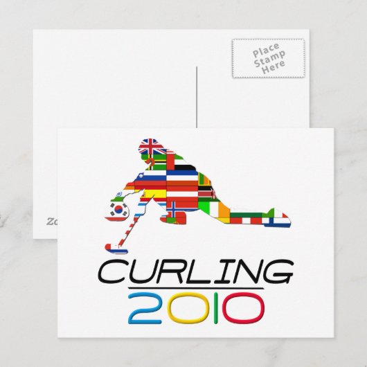 2010: Curling Postkarte (Vorne/Hinten)