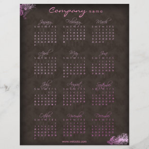 2010 Kalender floral rosa braun Flyer