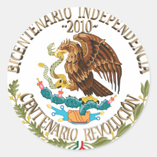 2010 Mexikanische Unabhängigkeit/Revolution Runder Aufkleber