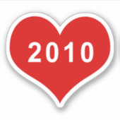 2010 Rotes Liebe Herz Vinyl Sticker (Vorderseite)
