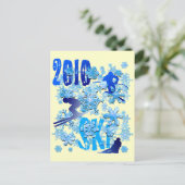 2010 Skifahrerkarten für Skifahrer Postkarte (Stehend Vorderseite)