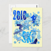 2010 Skifahrerkarten für Skifahrer Postkarte (Vorne/Hinten)