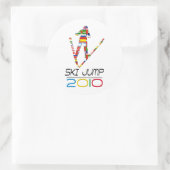 2010: Skisprung Runder Aufkleber (Tasche)