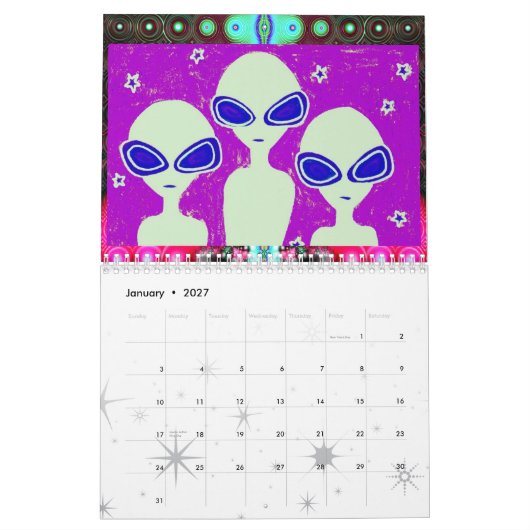 2010 verrückter Raum-Kalender Kalender (Jan 2027)