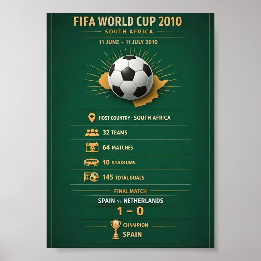 2010 Weltmeisterschaft Südafrika Infografik Poster (Vorne)