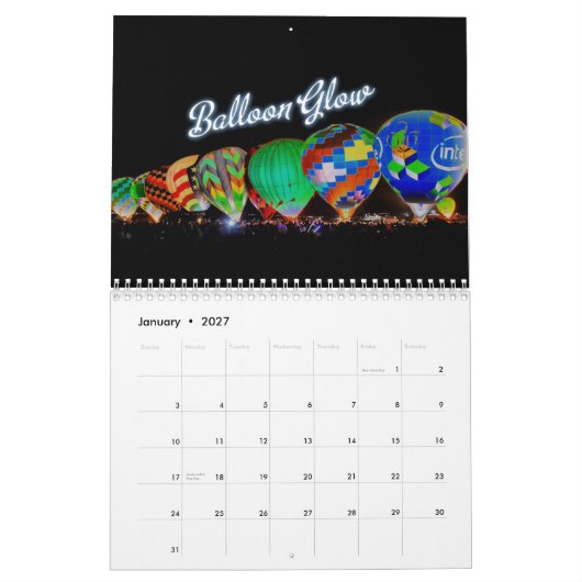 2011 Albuquerque, Nanometer-Ballon-Festival Kalender (Jan 2027)