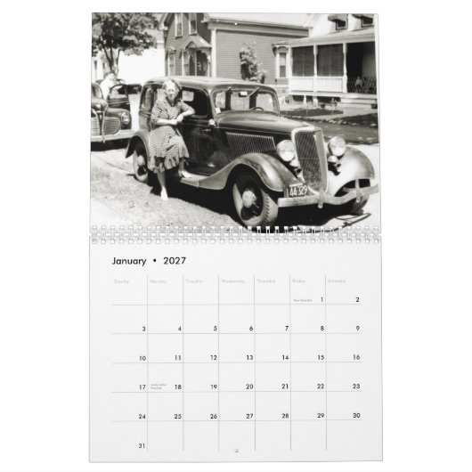 2011 alte Auto-und Leute-Kalender Kalender (Jan 2027)