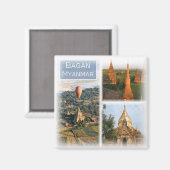 2011 Asien, Myanmar, Bagan, Pagode, Kühlschrank Magnet (Vorderseite/Rückseite)
