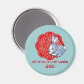 2011 Das Jahr der Kaninchengeschenke Magnet (Vorderseite/Rückseite)