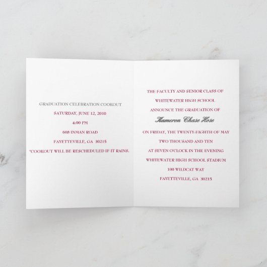 2011 Einladung des Abschlusses (Innenseite)