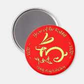 2011 Jahr des Kaninchen-Chinesischen Neujahrs Magnet (Vorderseite/Rückseite)