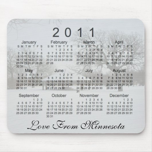 2011 landschaftlicher Kalender Mousepad (Vorne)