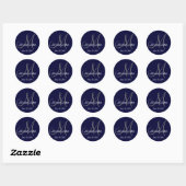 2011 Mongram Wedding Names Rett Date Navy Sticker (Blatt)