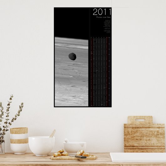 2011 Phobos über Mars Poster (Küche)
