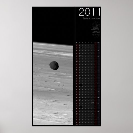 2011 Phobos über Mars Poster (Vorne)