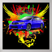 2011 WRX Impreza Blue Graphic Poster (Vorne)