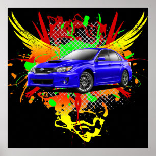 2011 WRX Impreza Blue Graphic Poster