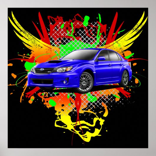 2011 WRX Impreza Blue Graphic Poster (Vorne)