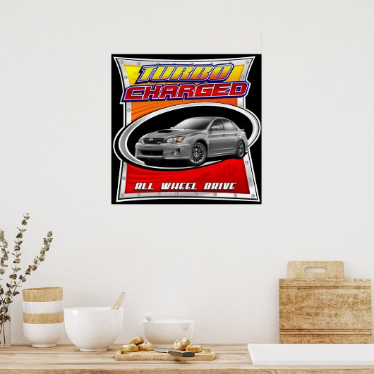 2011 WRX Silber Turbogeladenes Poster (Küche)