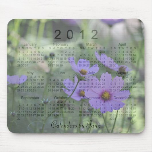 2012 Blumenkalender Mousepad (Vorne)