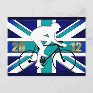 2012 Britischer Fahrradfahrer Fahrradfahrer Postkarte