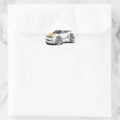 2012 Camaro White-Orange Convertible Runder Aufkleber (Tasche)
