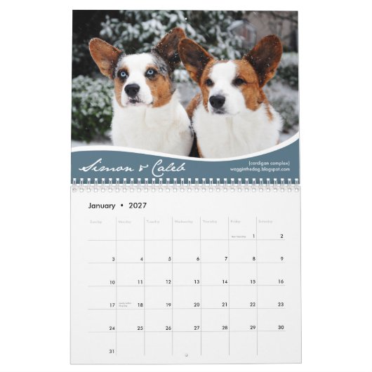 2012 Corgis-(mit Blogs) Wandkalender (Jan 2027)