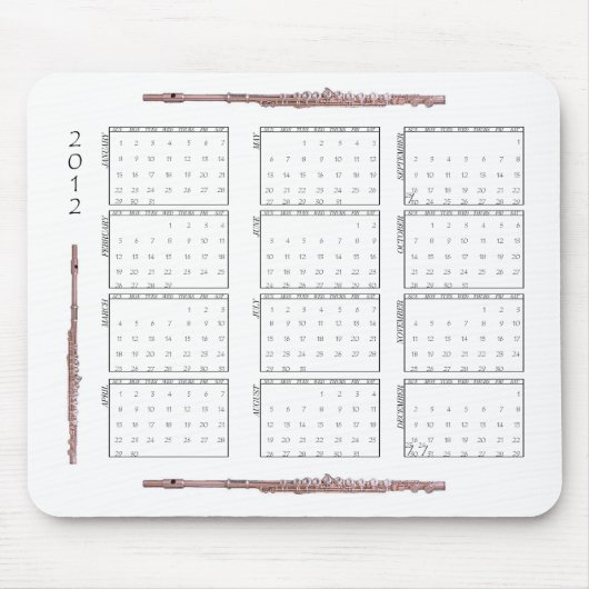 2012 Flöten-Kalender Mousepad (Vorne)