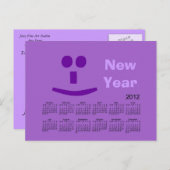 2012 Frohes Neujahrskalender Postkarte (Vorne/Hinten)