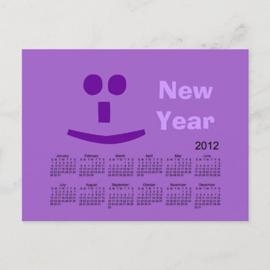 2012 Frohes Neujahrskalender Postkarte (Vorderseite)