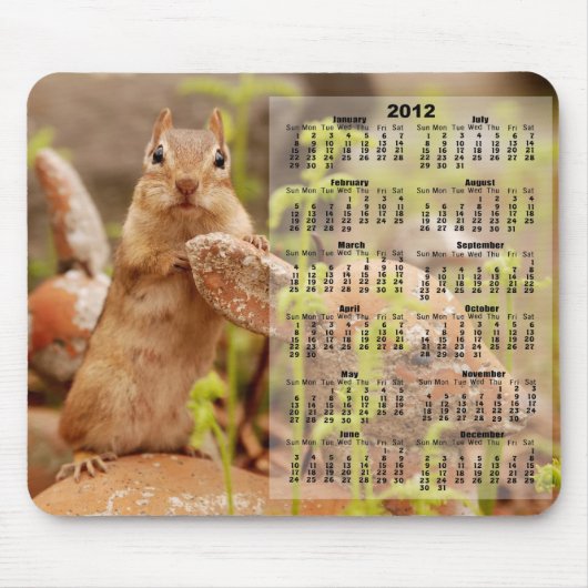 2012 Kalender - niedlicher Chipmunk Mousepad (Vorne)