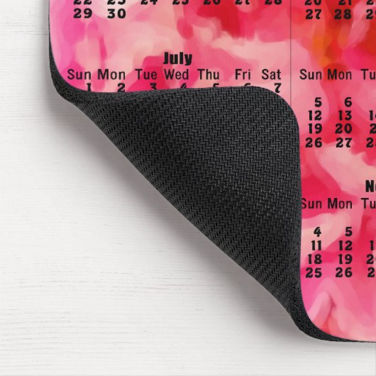 2012 Kalender - Rosa gemalte Pfingstrose Mousepad (Ecke)