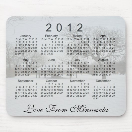 2012 landschaftlicher Kalender Mousepad (Vorne)