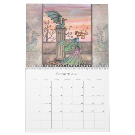 2012 Mauerkalender - Drachen und Fairies Kalender (Feb 2026)