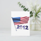 2012 mit US-Flagge Postkarte (Stehend Vorderseite)