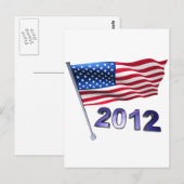2012 mit US-Flagge Postkarte (Vorne/Hinten)