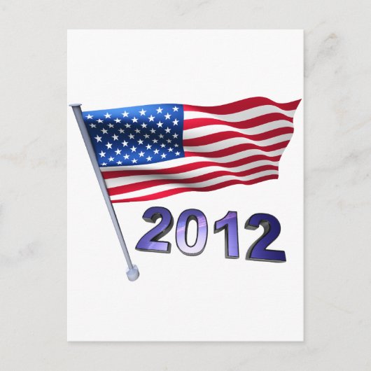 2012 mit US-Flagge Postkarte (Vorderseite)