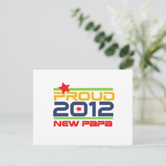 2012 Papa-T - Shirt und Geschenke Postkarte (Stehend Vorderseite)