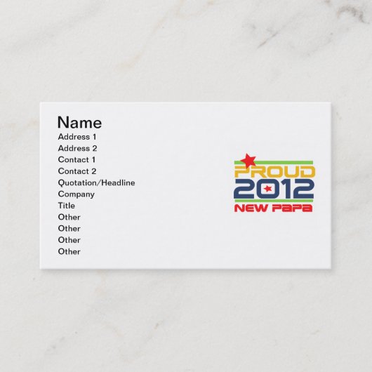 2012 Papa-T - Shirt und Geschenke Visitenkarte (Vorderseite)