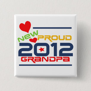 2012 Proud Grandpa T-Shirts und Geschenke Button