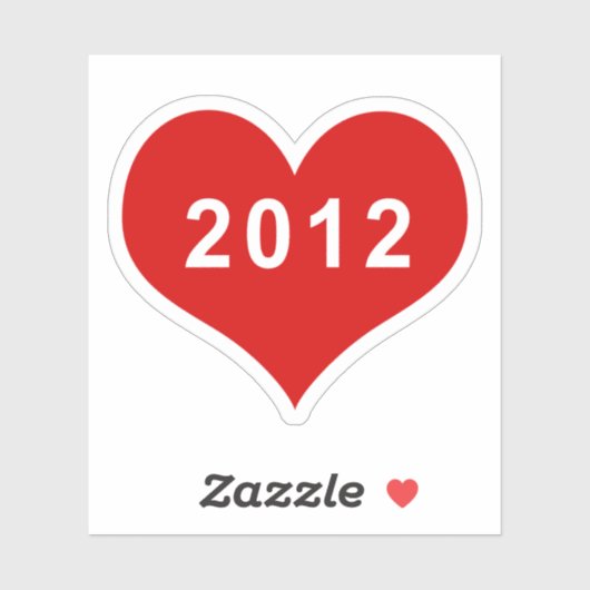 2012 Rotes Liebe Herz Vinyl Sticker (Blatt)