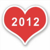 2012 Rotes Liebe Herz Vinyl Sticker (Vorderseite)