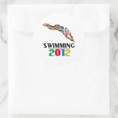 2012: Schwimmbad Runder Aufkleber (Tasche)