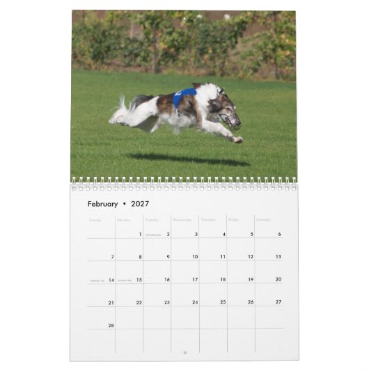 2012 seidenes Windhounds im Aktionskalender Kalender (Feb 2027)