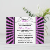 2012 Trendy Grunge lila Graduierung Party einladen Einladung (Stehend Vorderseite)