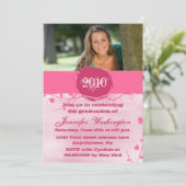 2012 Trendy Grunge rosa Abschlussfeier einladen Einladung (Stehend Vorderseite)
