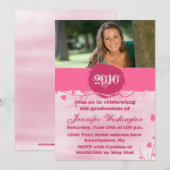 2012 Trendy Grunge rosa Abschlussfeier einladen Einladung (Vorne/Hinten)