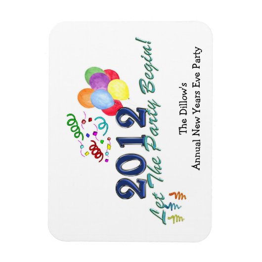 2012 Vorlage für das neue Party Magnet-Gefallen Magnet (Vertikal)