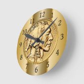 2013 American Buffalo Gold Coin ~ Native American Runde Wanduhr (Winkel)